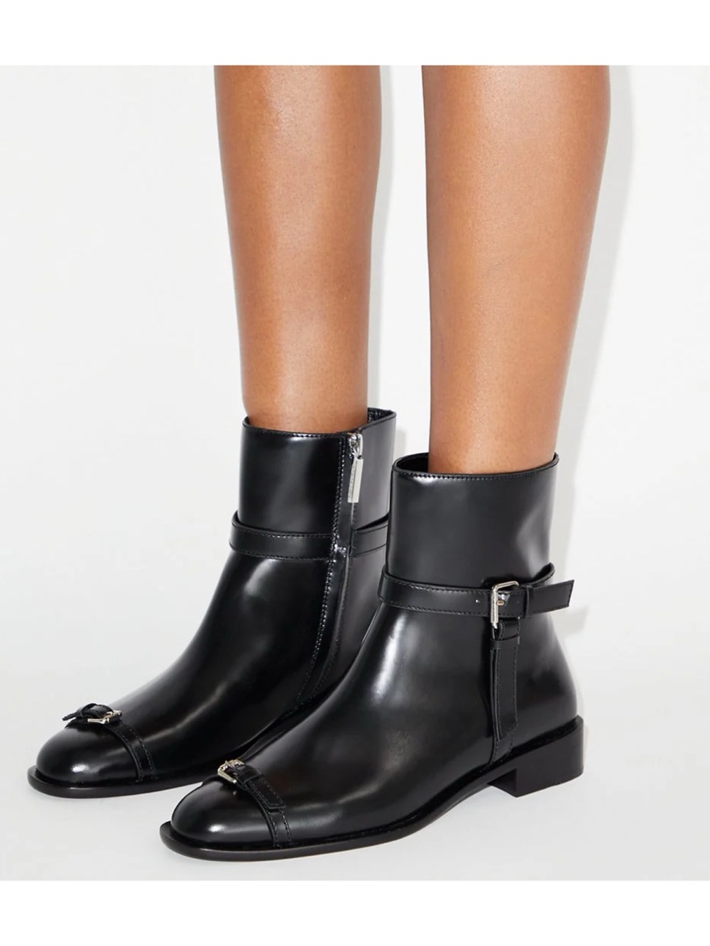 New Tory Burch Multi Buckle Ankle Boot Perfect Black Sz 10